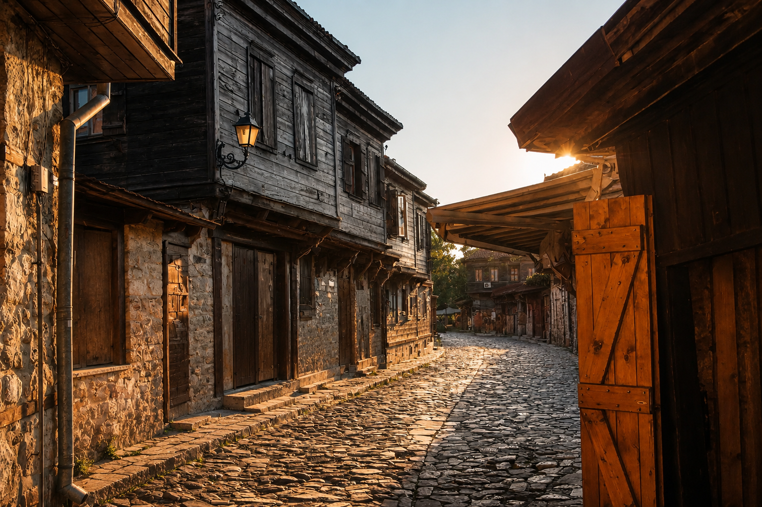 Калдъръмена улица в Стария Несебър